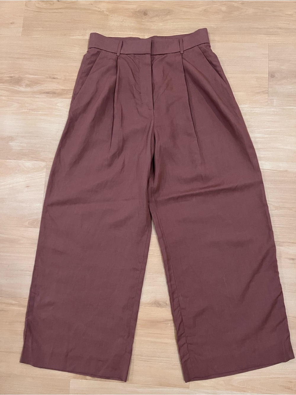 COS Wide-Leg High-Rise Pants in Mauve Brown